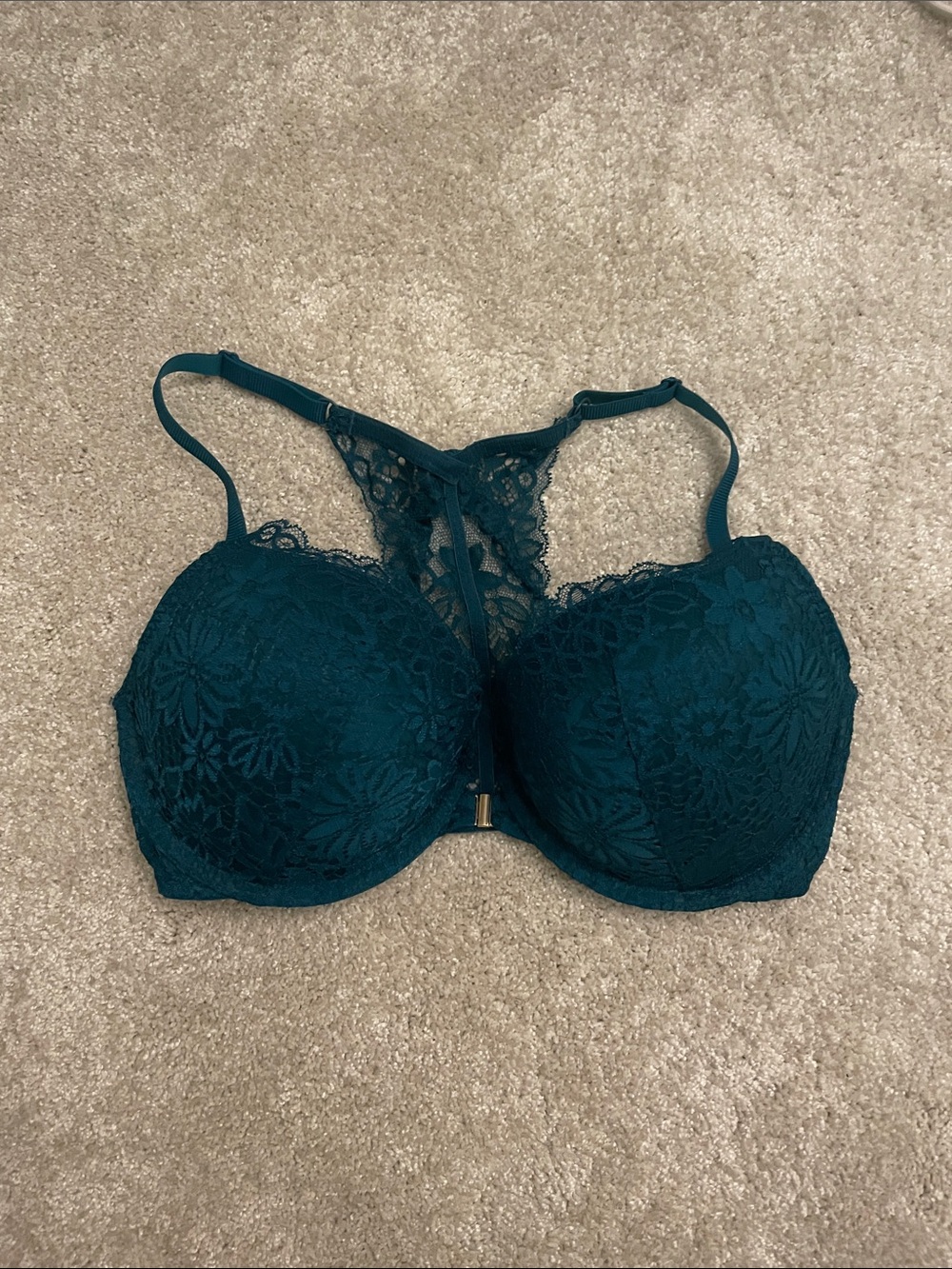 Auden plunge coverage push up racerback bra